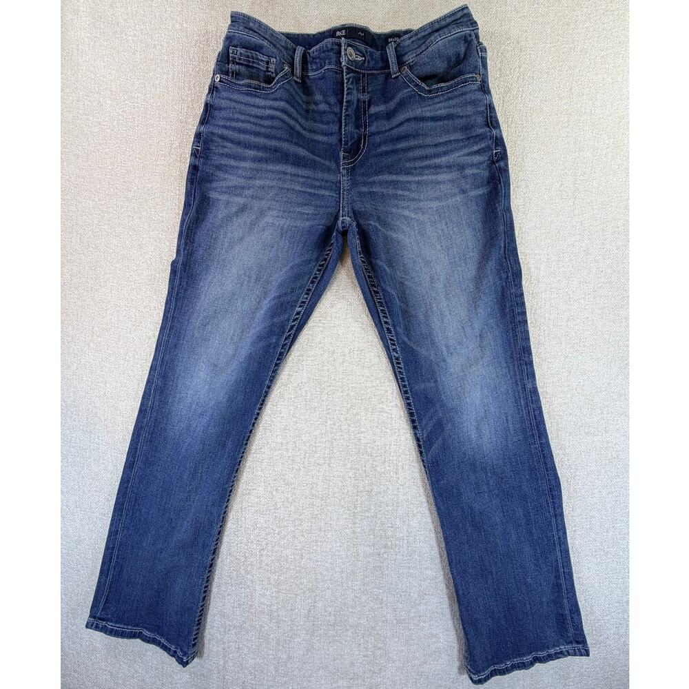 BKE Men's Blue 34x32 Tyler Straight Leg Denim Jeans Western Casual Classic Pants